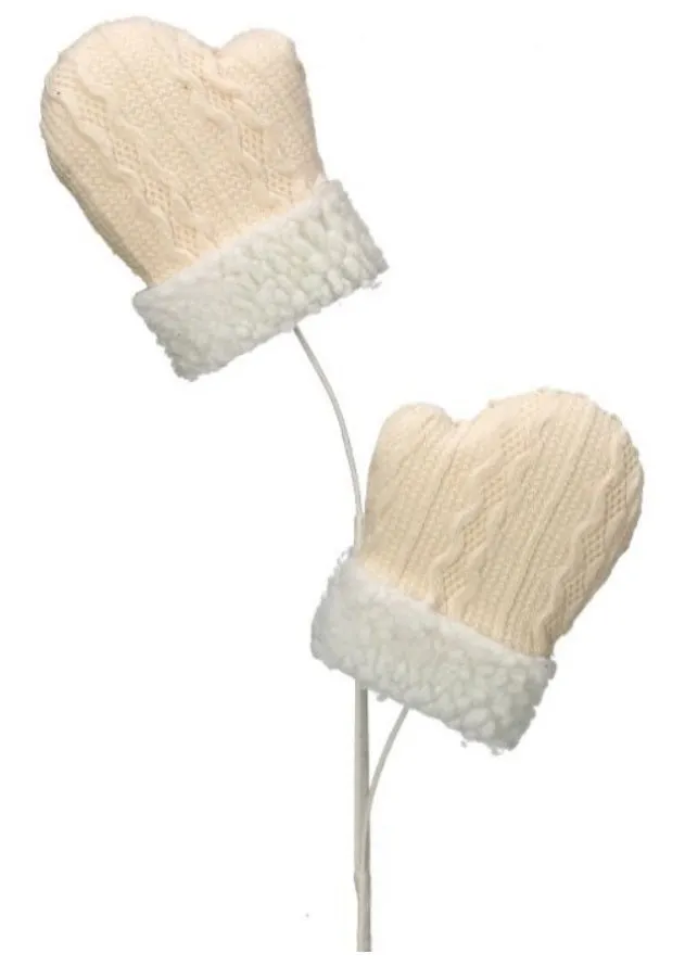 26" Knitted Fur Mitten Spray