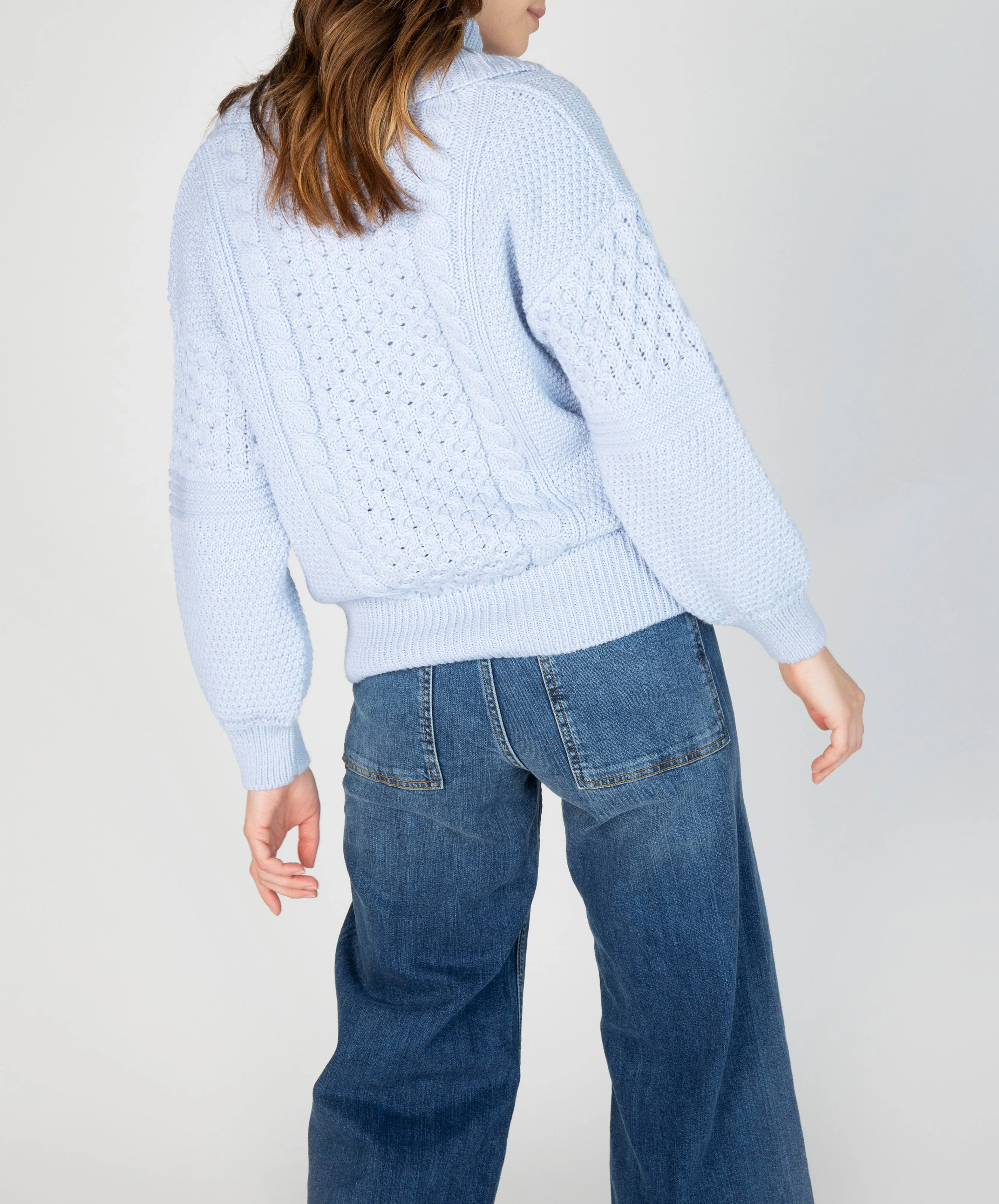 Aster Shawl Collar Oversized Sweater Ice Blue