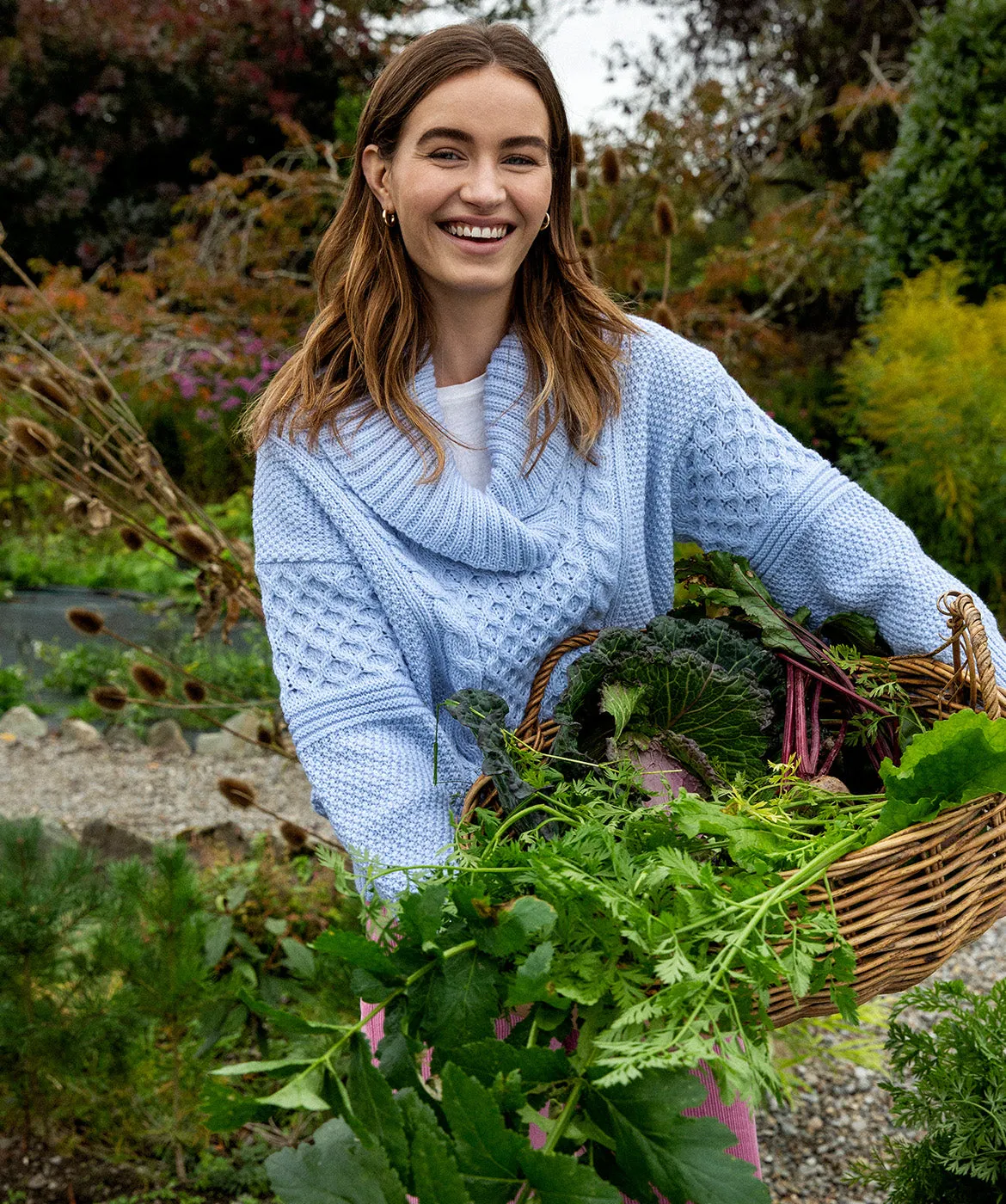 Aster Shawl Collar Oversized Sweater Ice Blue