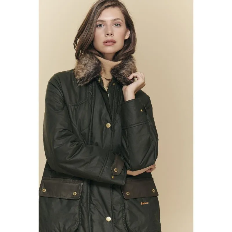 Barbour Golspie Ladies Quilted Wax Jacket - Archive Olive/ Classic