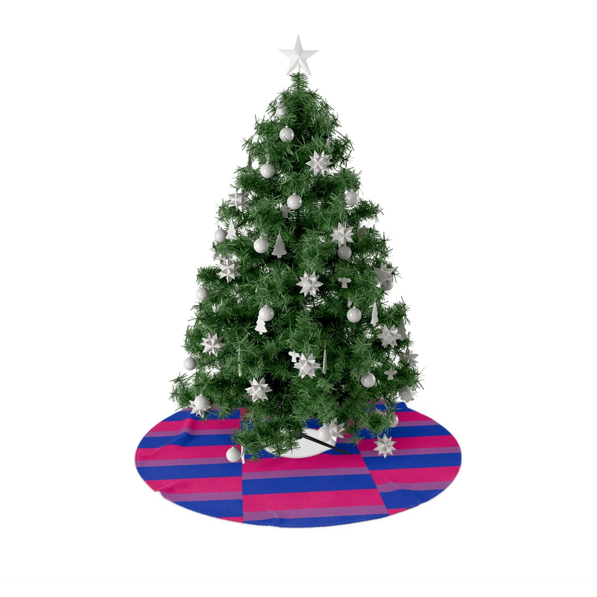 Bisexual Pride Striped Christmas Tree Skirt – Colorful Holiday Decor