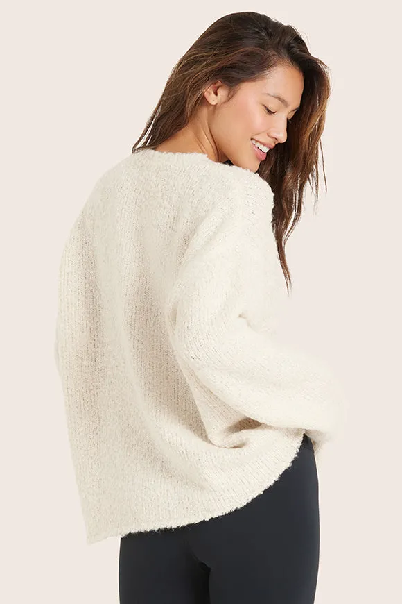 BOUCLÉ OVERSIZED CREWNECK SWEATER - OPAL