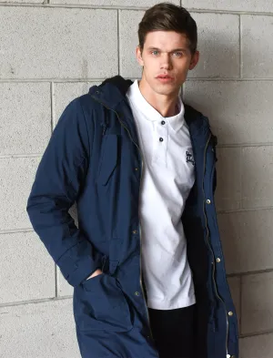 Bradshaw Borg Lined Parka Jacket in Midnight Blue  - Tokyo Laundry