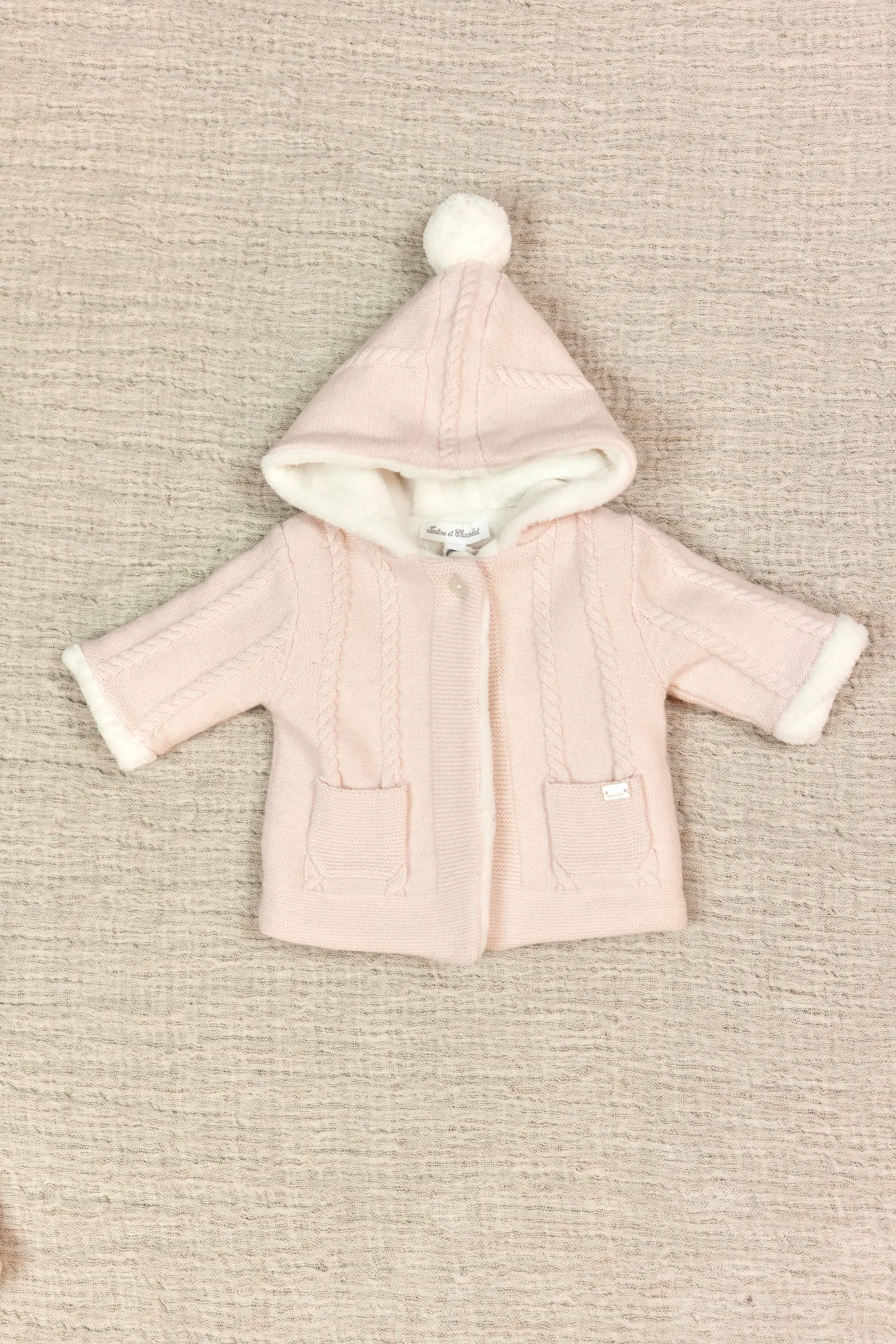 Cable Hooded Coat - Tartine et Chocolat FW24