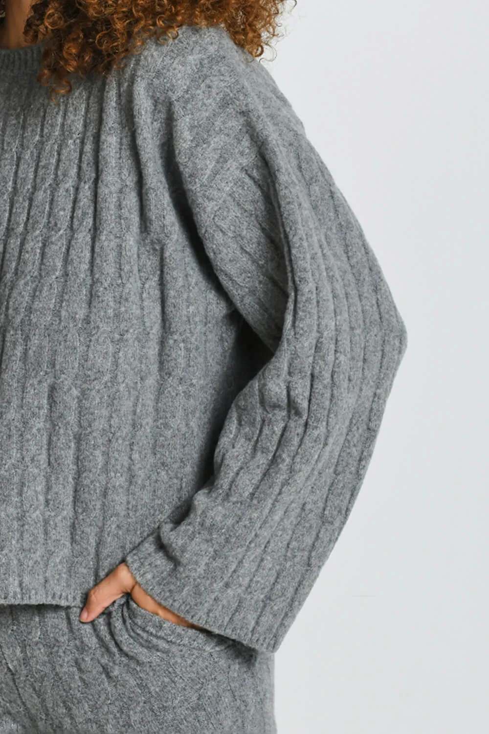 Cable Knit Jumper - Grey