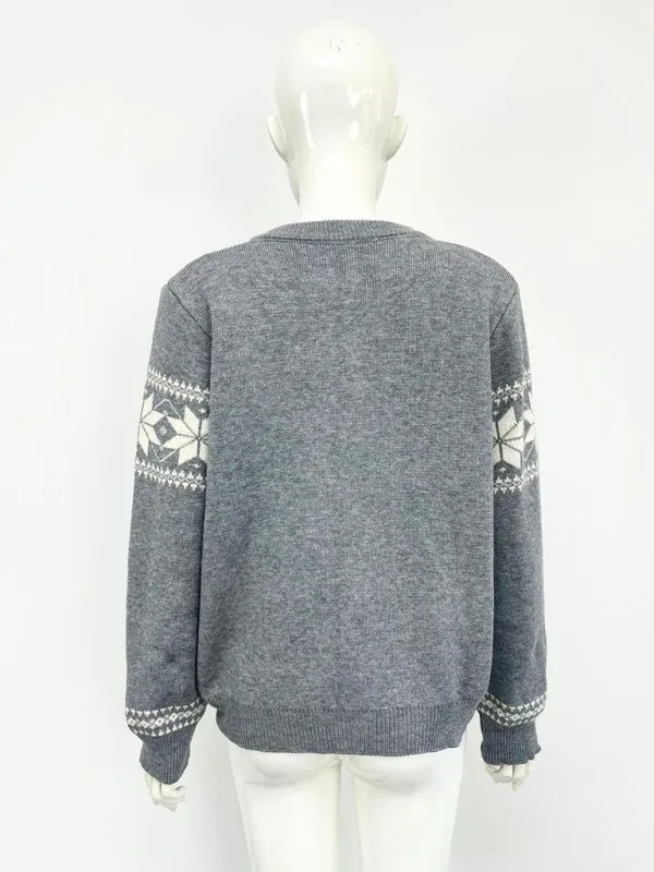 Cozy Knit Snowflake Cardigan for Stylish Winters