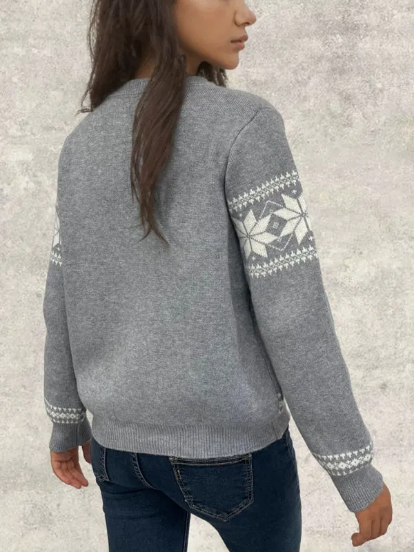 Cozy Knit Snowflake Cardigan for Stylish Winters