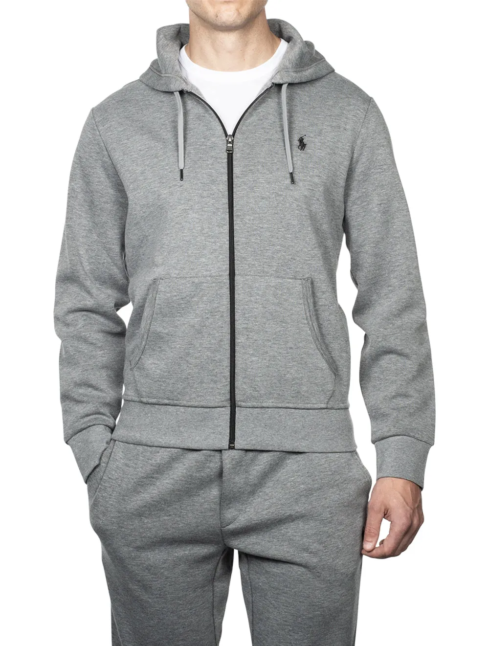 Double-knitted Full-Zip Hoodie Grey