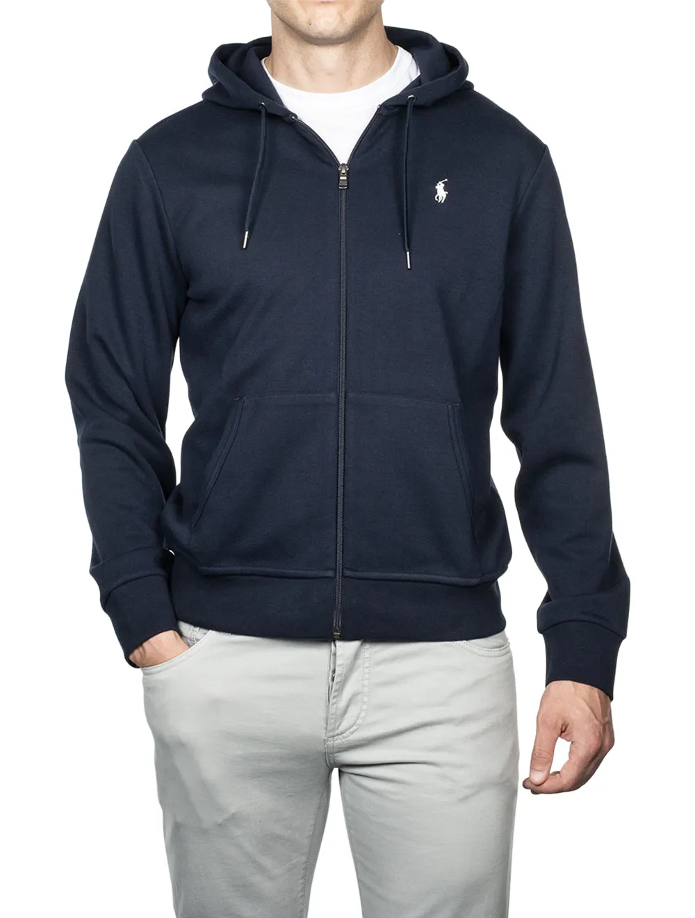 Double-knitted Full-Zip Hoodie Navy