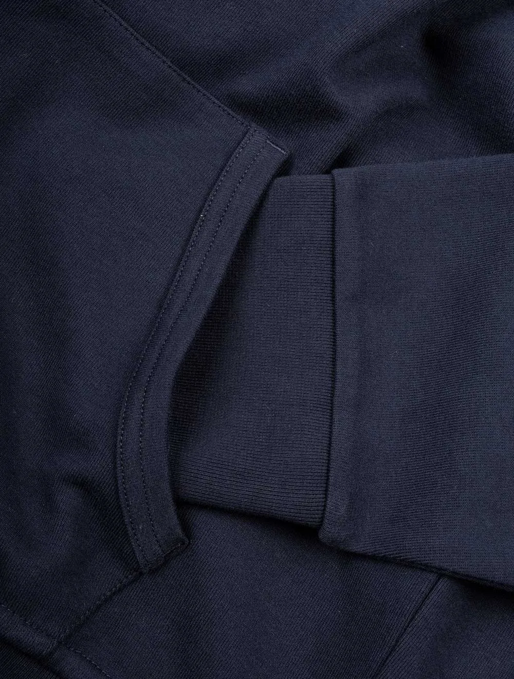 Double-knitted Full-Zip Hoodie Navy