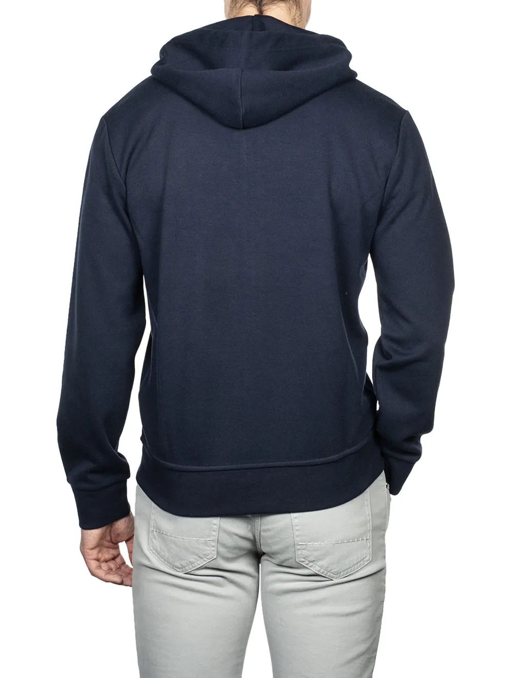 Double-knitted Full-Zip Hoodie Navy