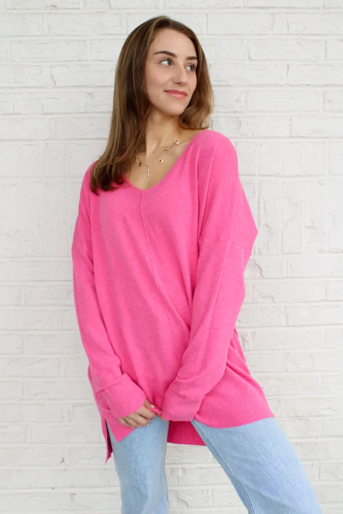 Dreamer Sweater in Heather Pink