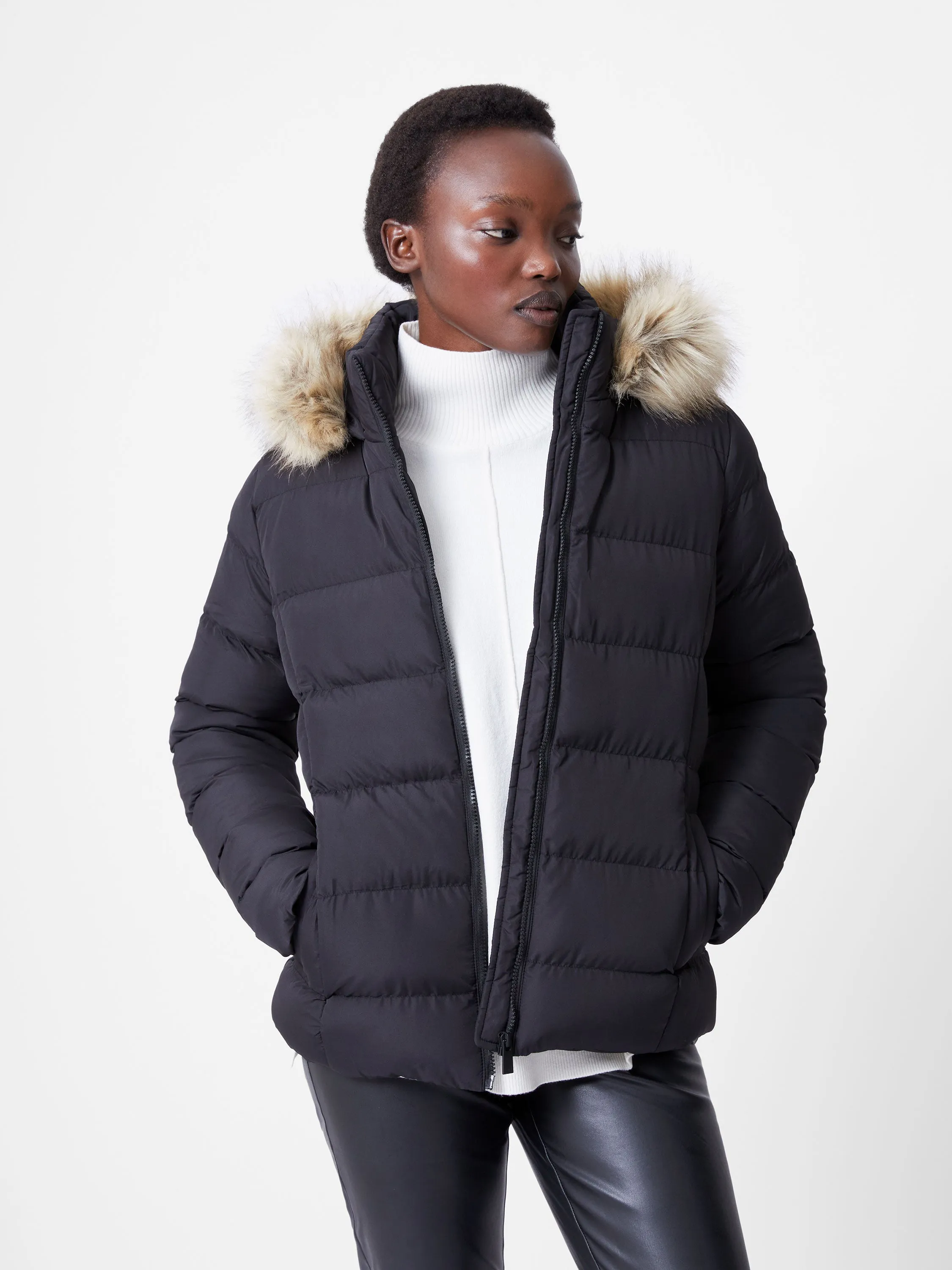 Faux Fur Hooded Puffer Jacket