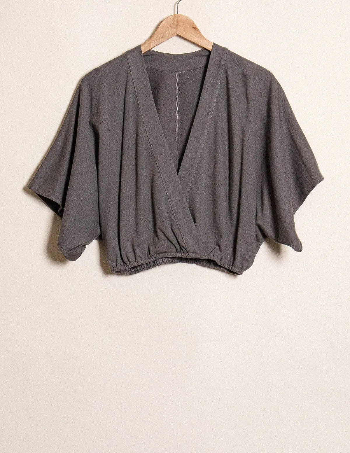 Hemp Fleece Surplice Crop