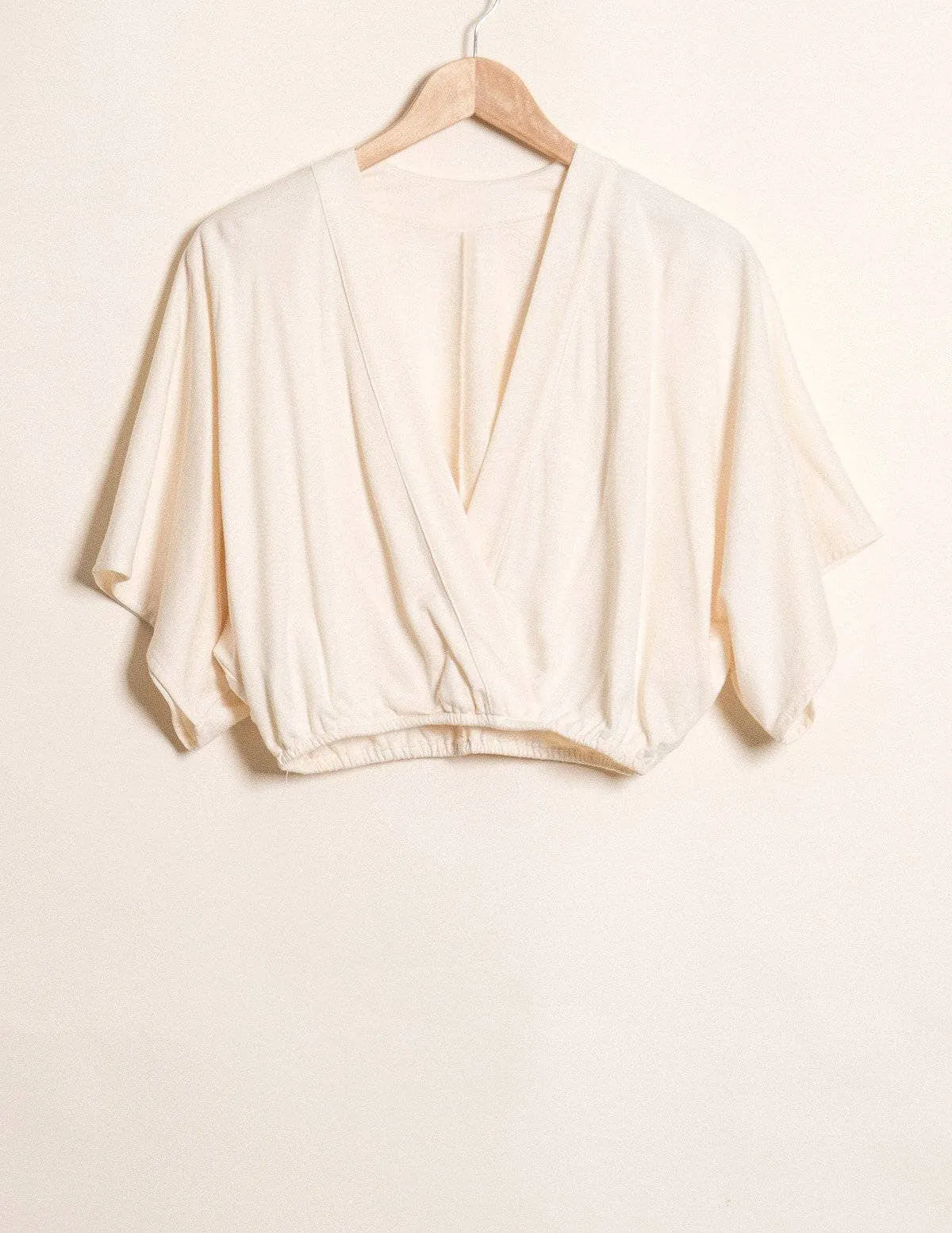 Hemp Fleece Surplice Crop