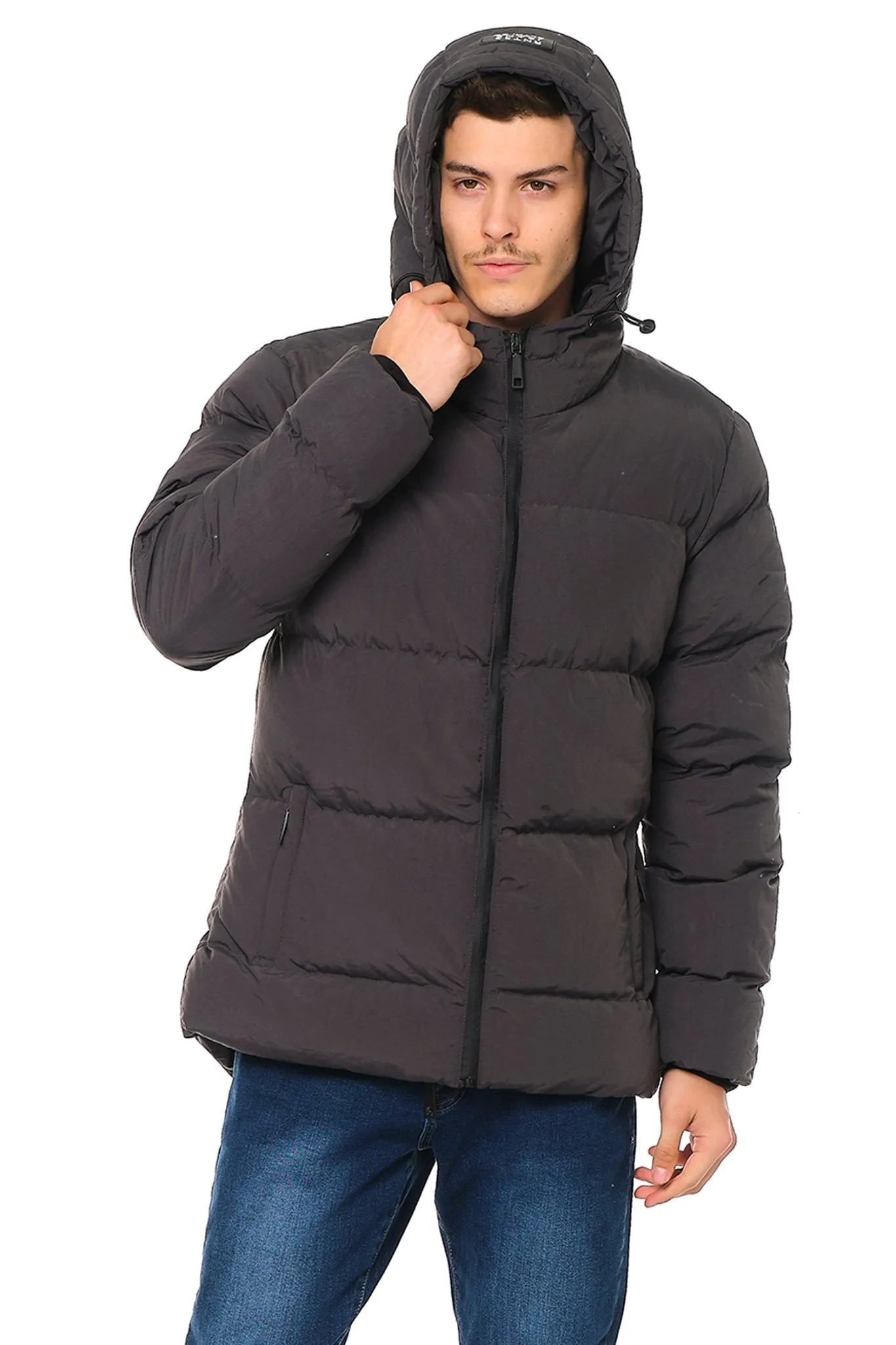 Hooded Padded Coat - Anthracite