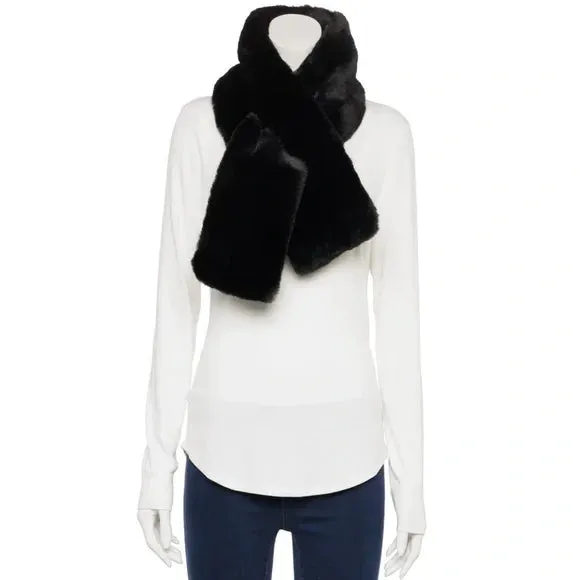 LC Lauren Conrad Women Black Pull Through Stole Scarf ~ One Size