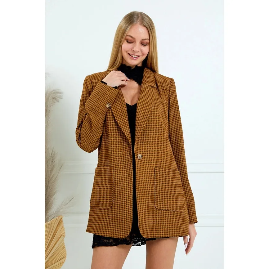 Longline Cambridge Blazer Jacket with Pockets