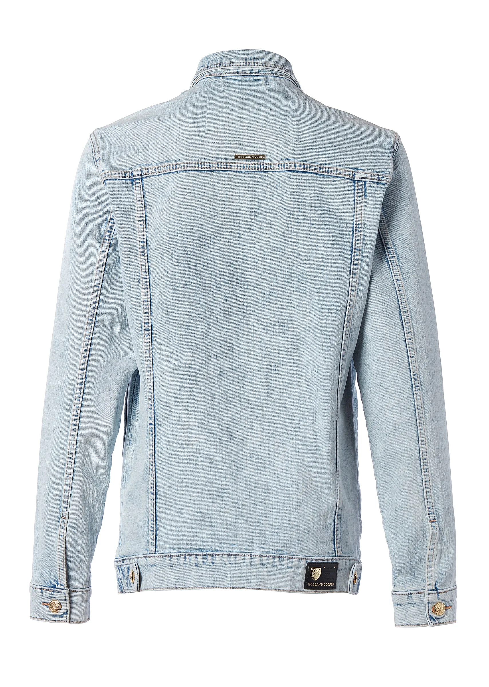 Longline Denim Jacket (Light Denim Wash)