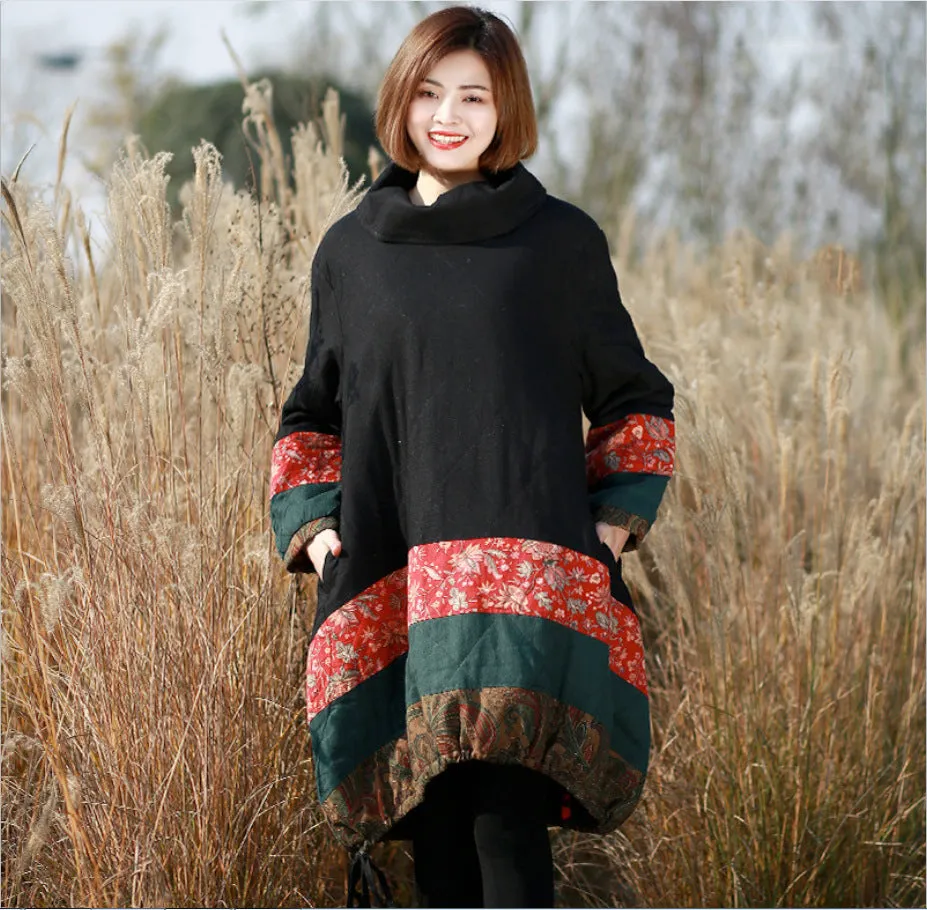 Loose long padded coat women's winter dress