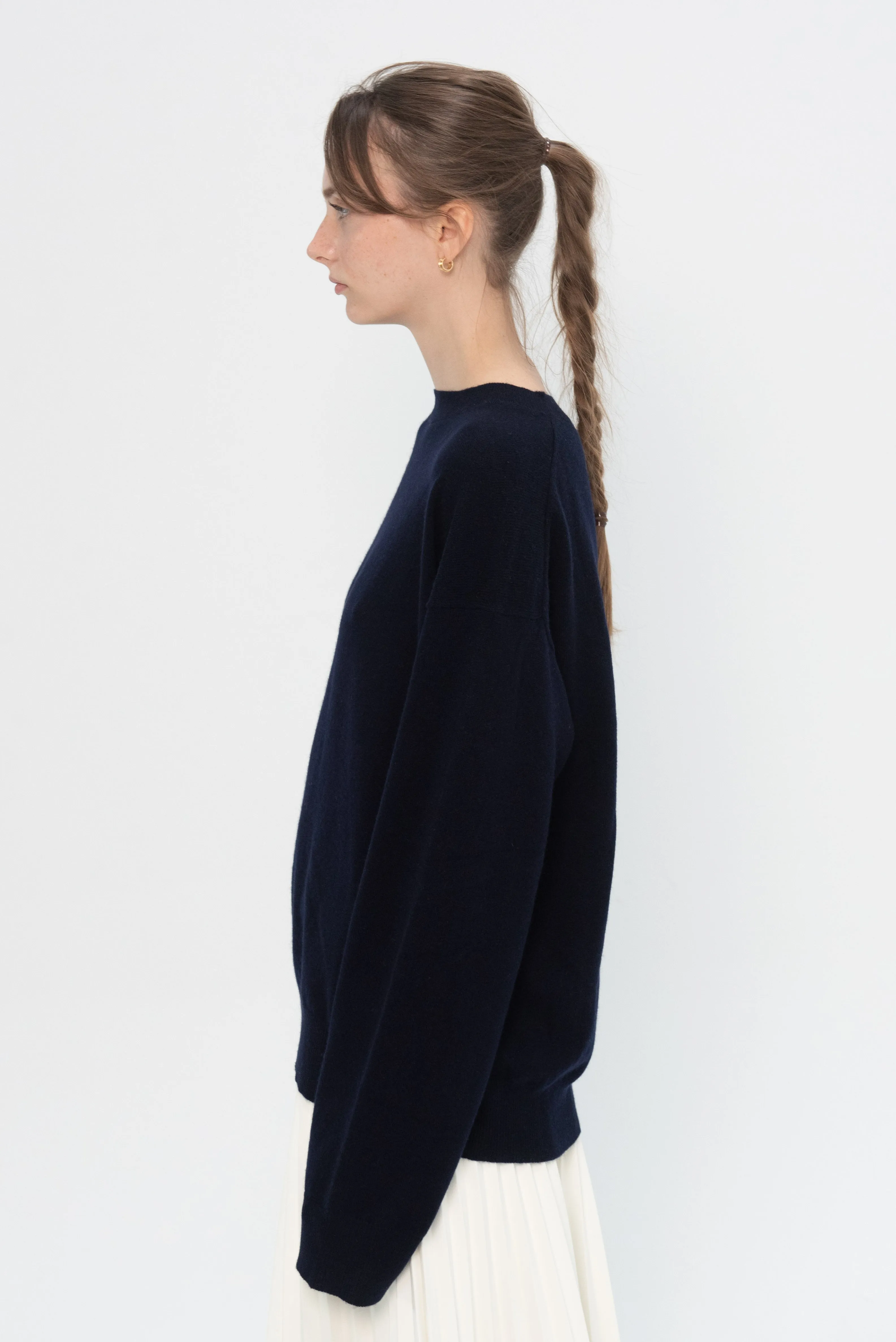 Molecule Cashmere Crewneck Sweater, Midnight