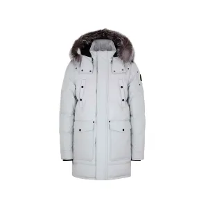 Moose Knuckles Mens Big Ridge Parka in Grey Birch/ Frost Fur