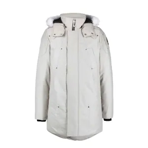 Moose Knuckles Mens Stirling Parka in Storm Grey/ Natural Fur