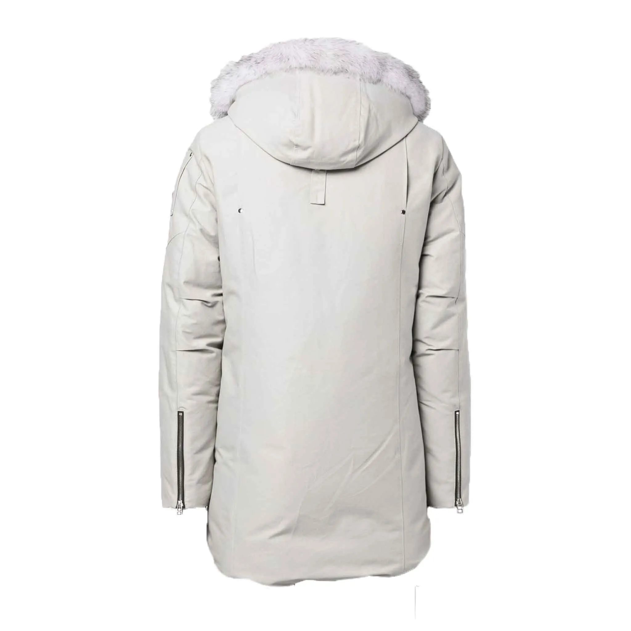 Moose Knuckles Mens Stirling Parka in Storm Grey/ Natural Fur