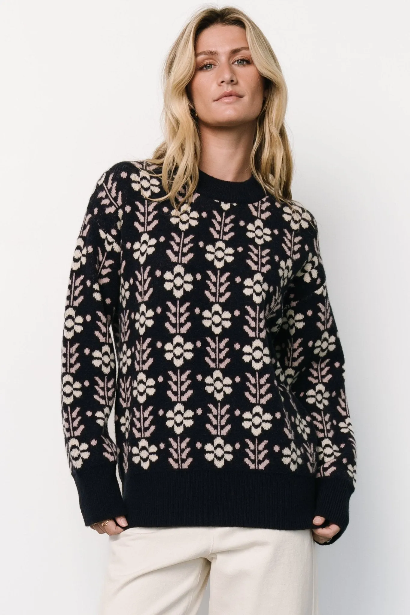 Norris Sweater | Navy Multi Floral