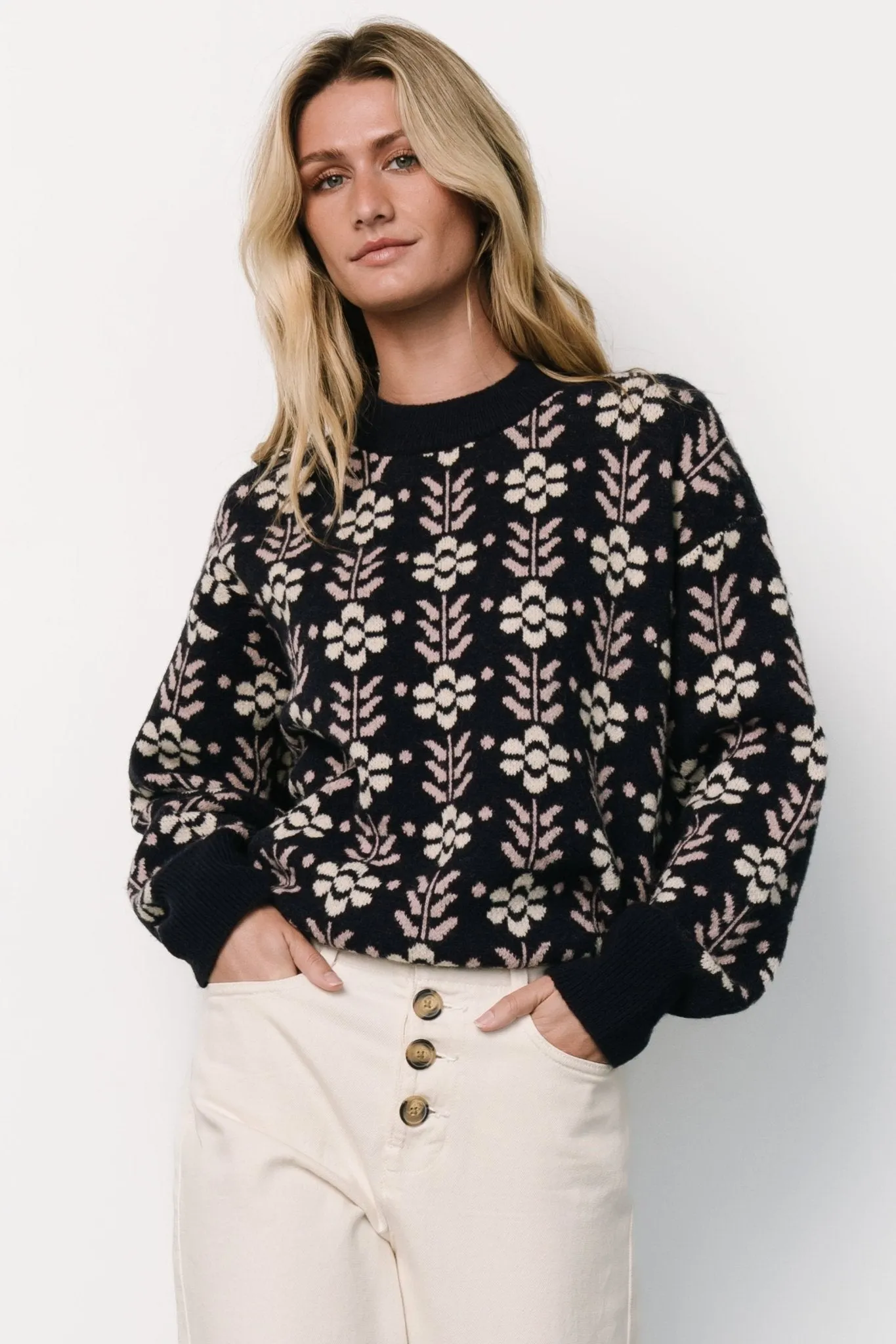 Norris Sweater | Navy Multi Floral