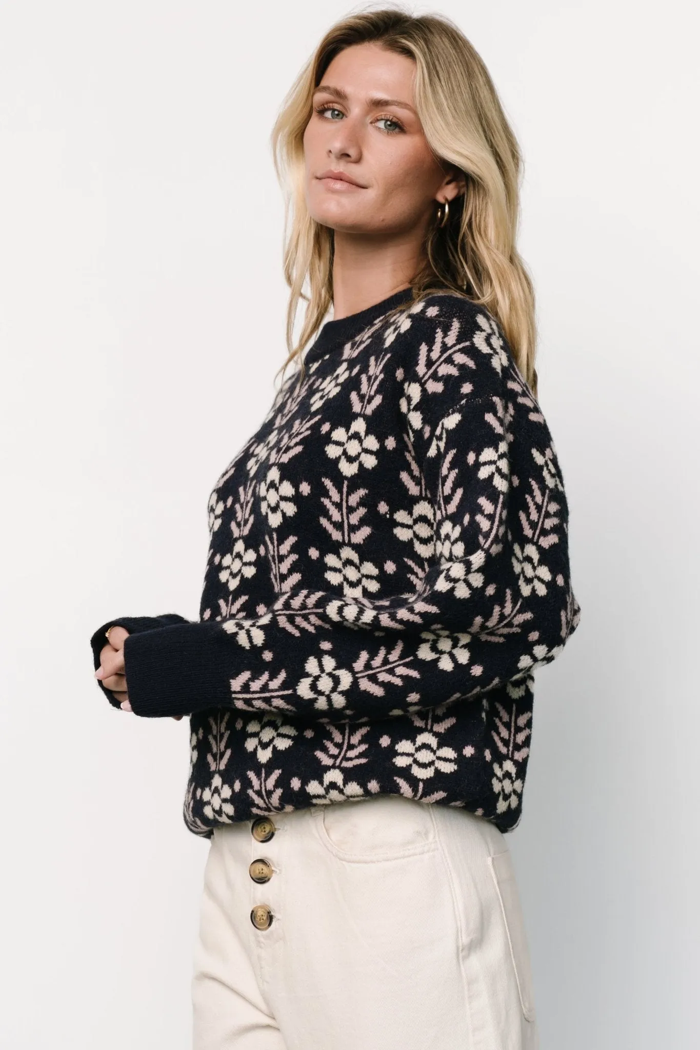 Norris Sweater | Navy Multi Floral