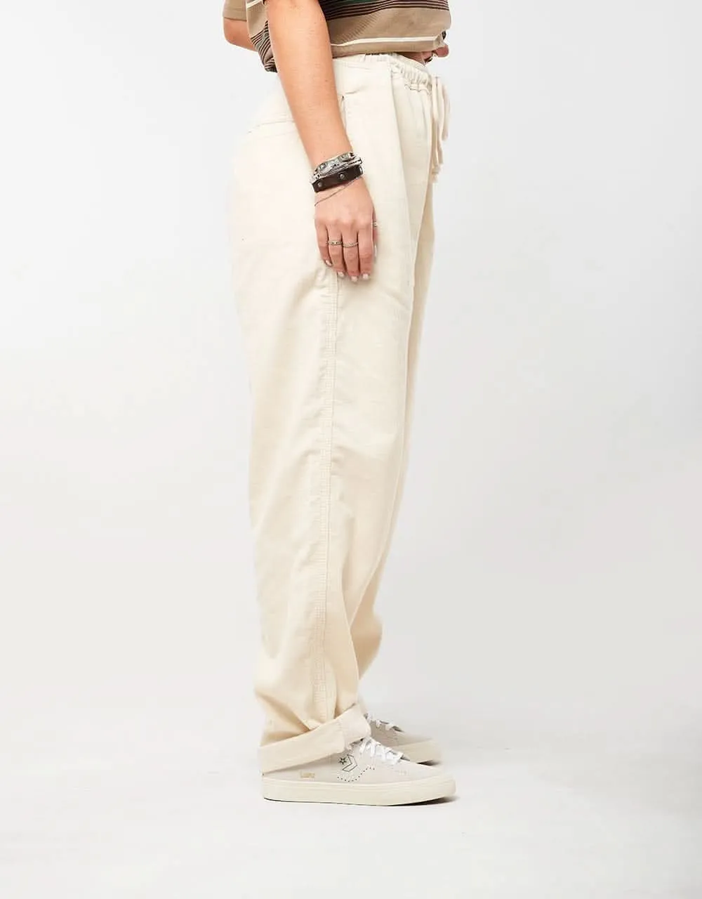 Route One Classic Cord Beach Pants - Natural