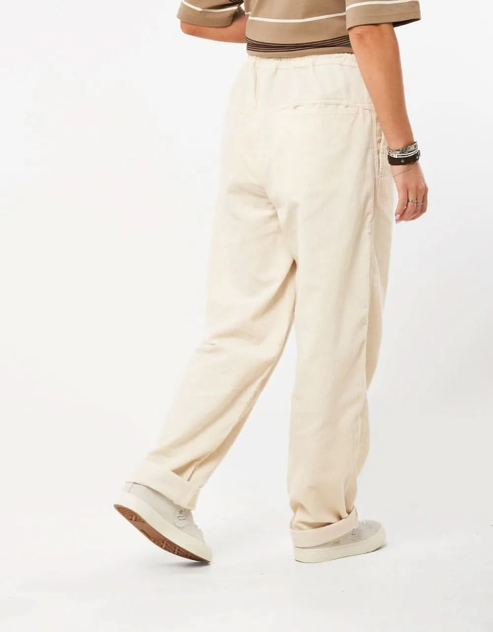 Route One Classic Cord Beach Pants - Natural