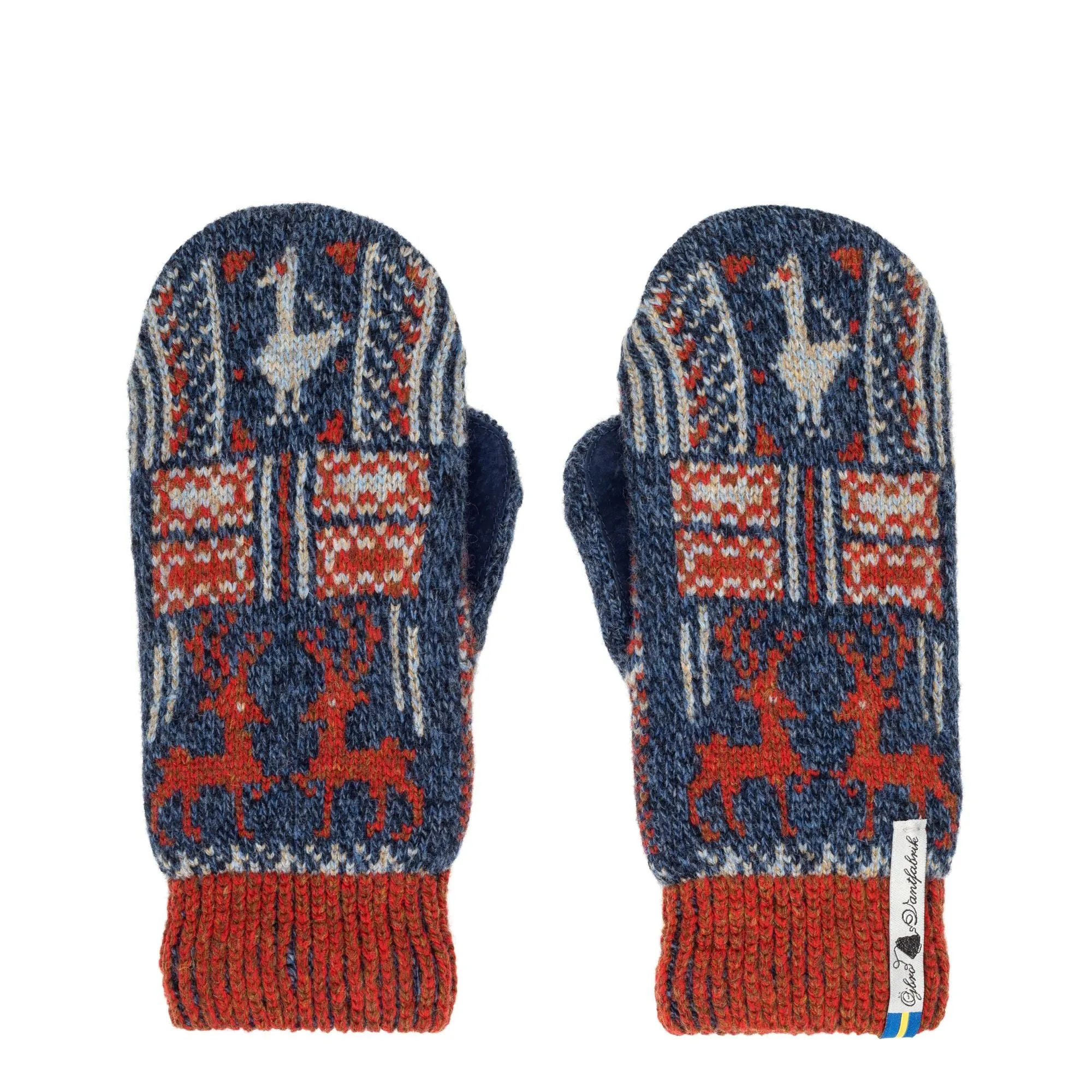 Scania Pattern Suede Palm Swedish Mittens Ojbro Vantfabrik