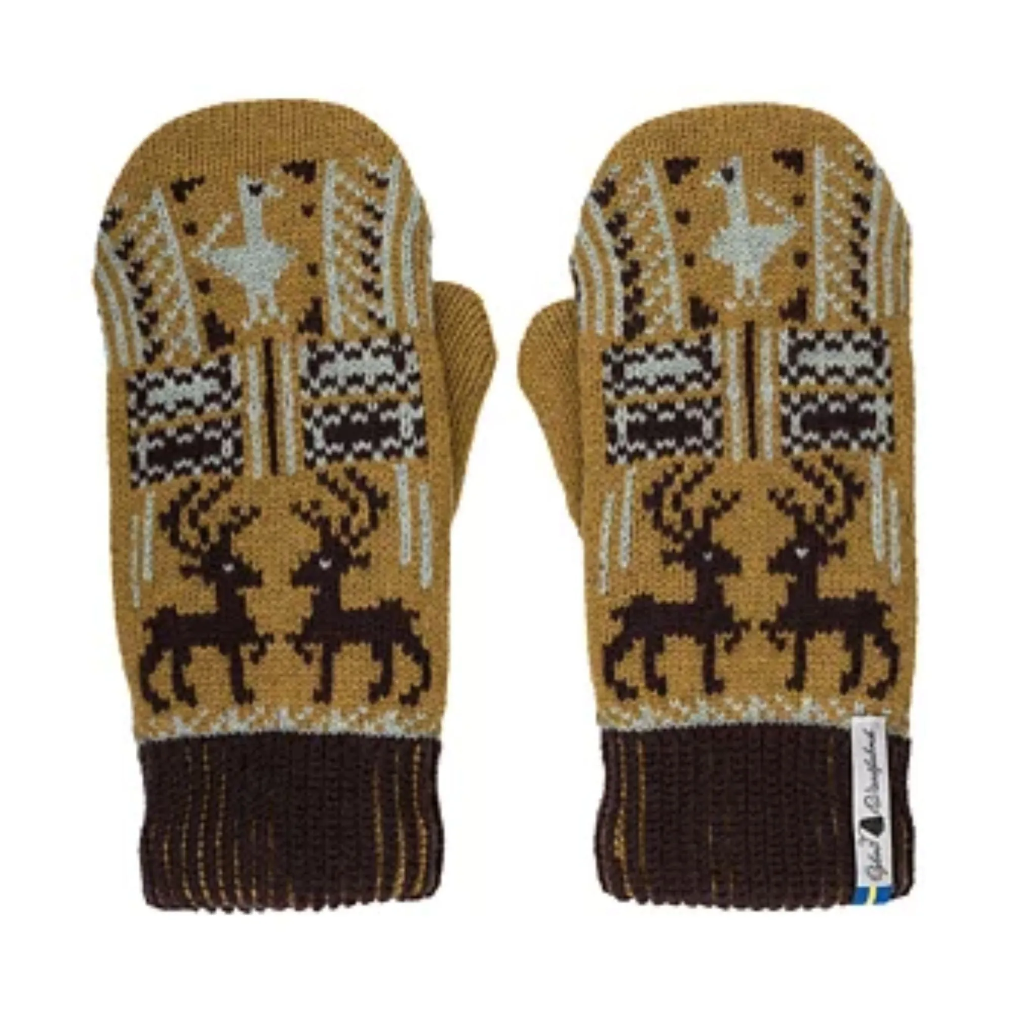 Scania Pattern Suede Palm Swedish Mittens Ojbro Vantfabrik