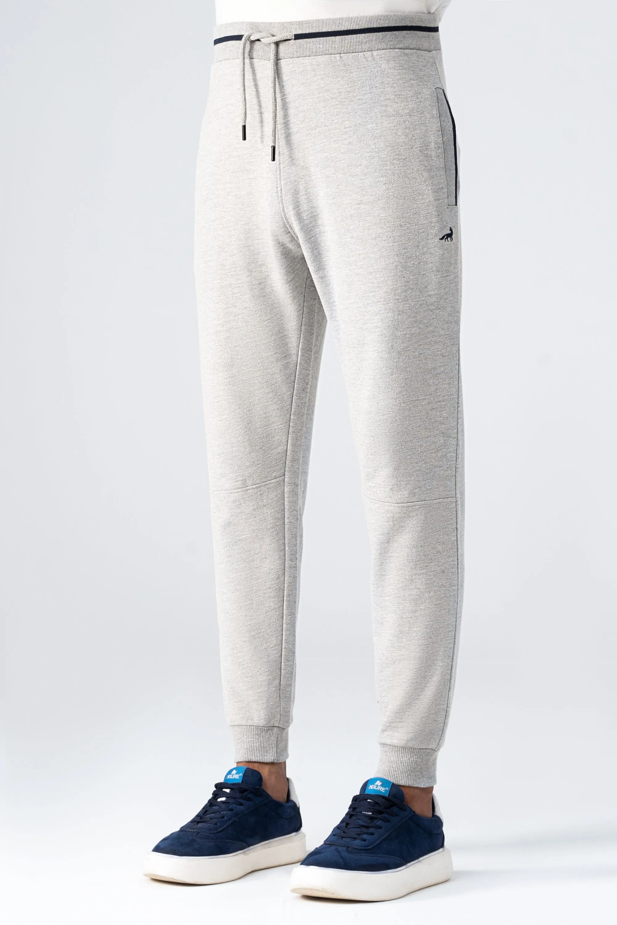 SIGNATURE TIPPING JOGGER TROUSER GREY MELANGE