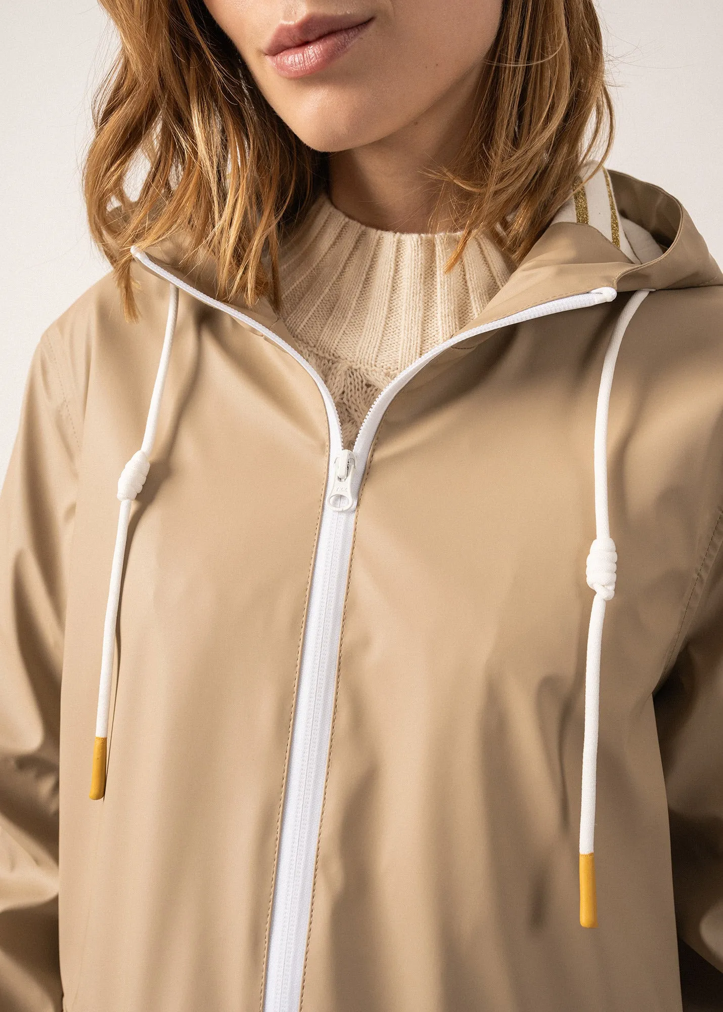 Ste Gabrielle hooded raincoat - lined (NATUREL)