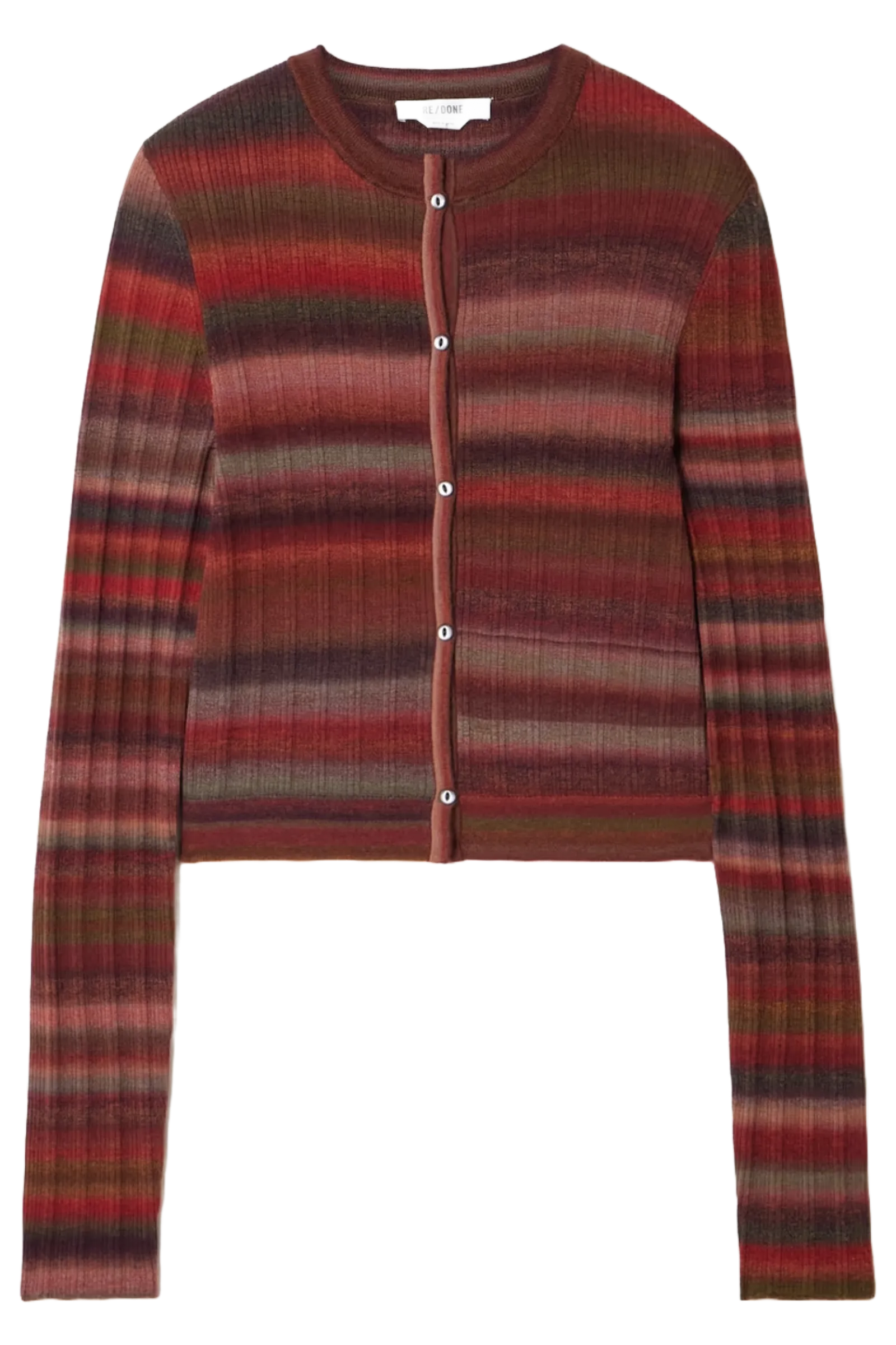 Striped Ribbed Wool Cardigan