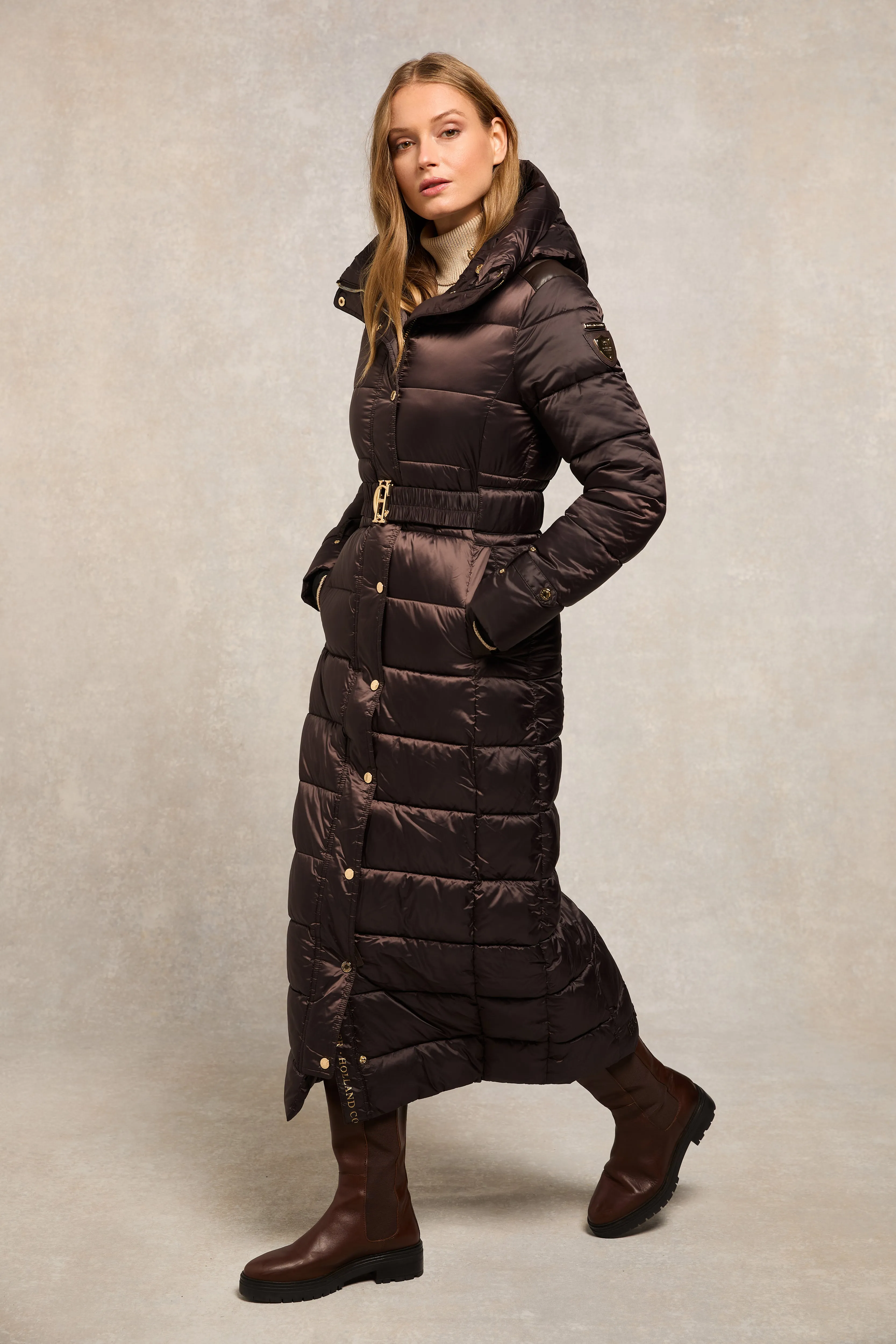 The Arosa Longline Coat (Chocolate)