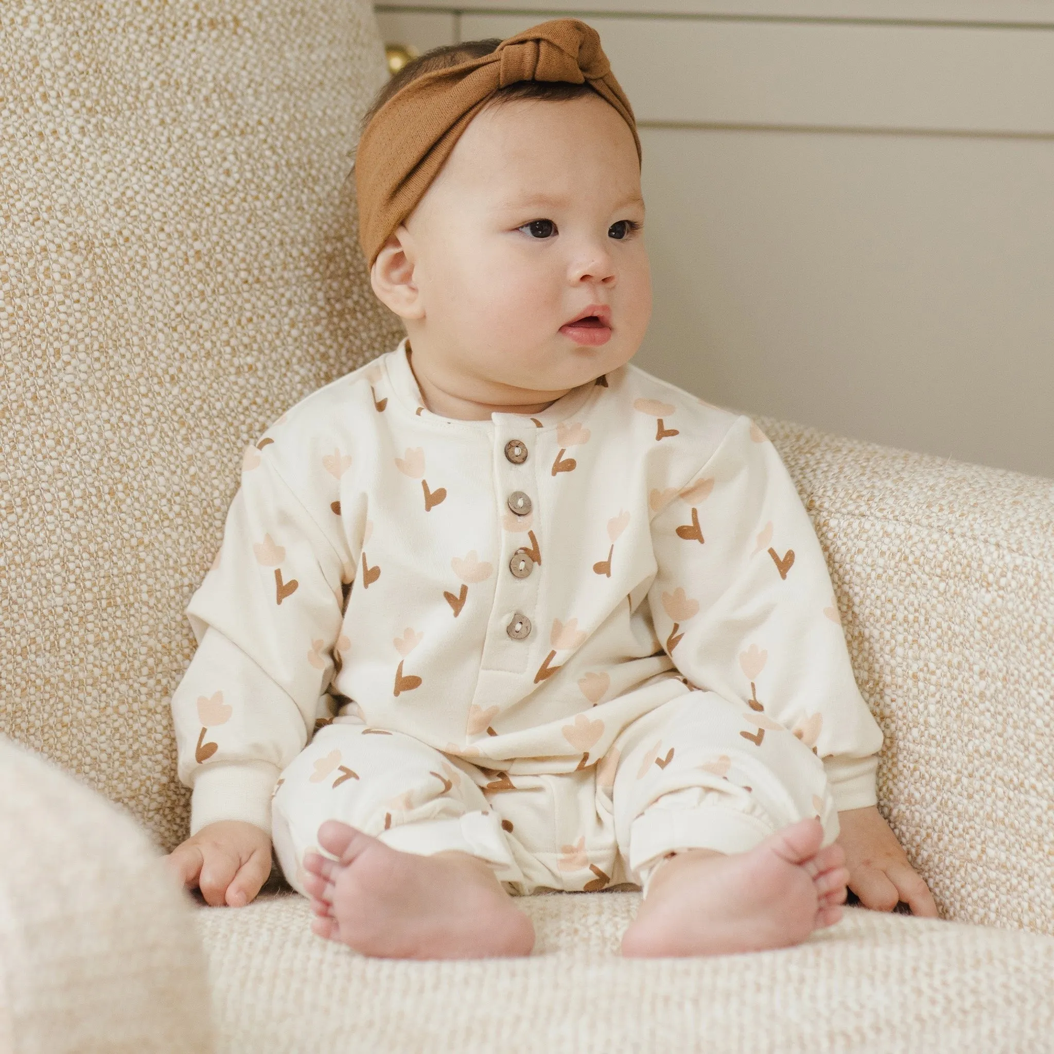 Tulips Relaxed Fleece Jumpsuit - Quincy Mae