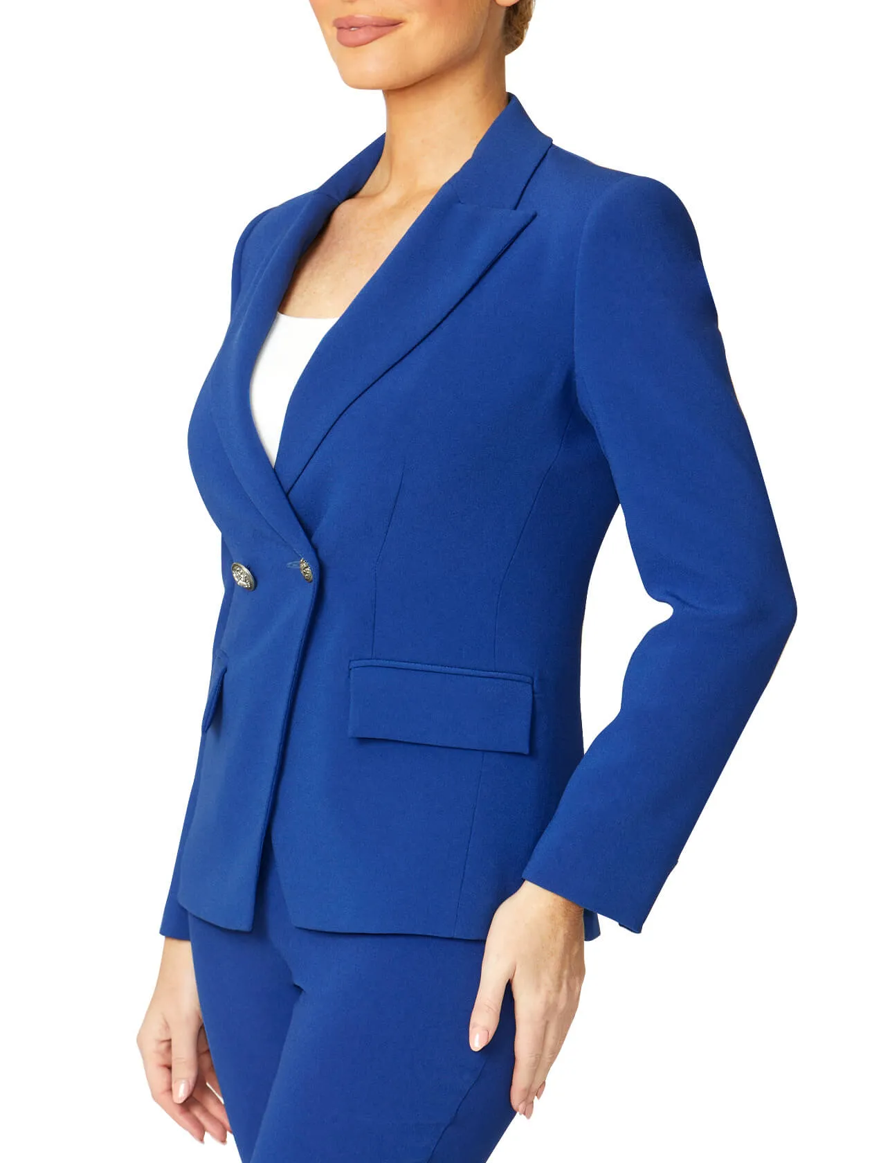 Vanessa Cobalt Double-Breasted Jacket