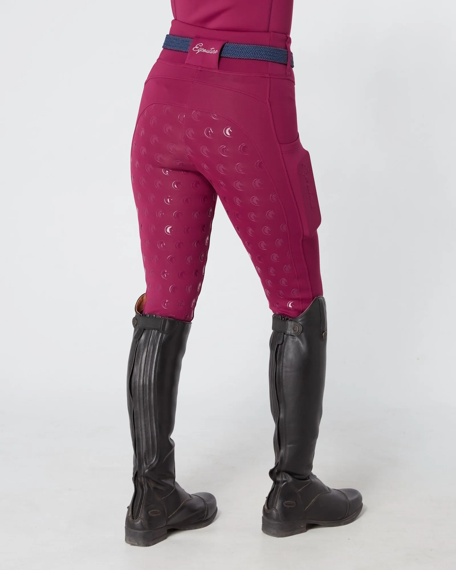 WINTER Thermal Deep Ruby Riding Leggings / Tights with Phone Pockets - WATER RESISTANT