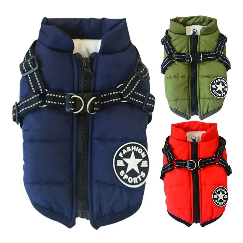 Winter Warm Hooded Coat Jacket Waterproof Outfits for Pet Dogs and Puppies