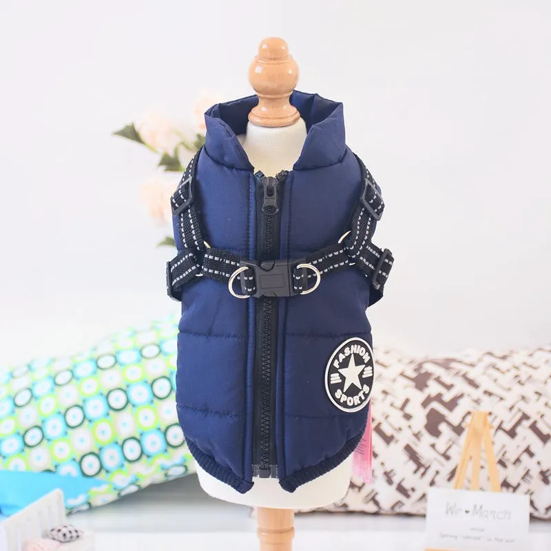 Winter Warm Hooded Coat Jacket Waterproof Outfits for Pet Dogs and Puppies