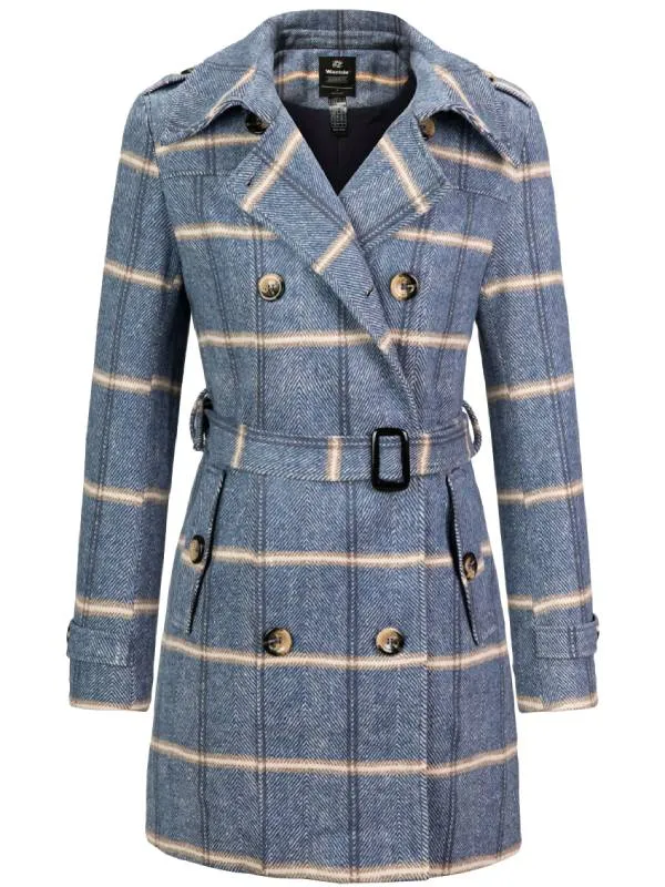 Women's Pea Coat Double Breasted Winter Trench Jacket