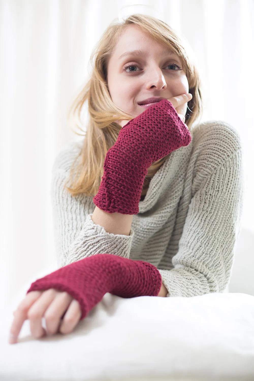 Yellow Mustard Fingerless Soy Mittens