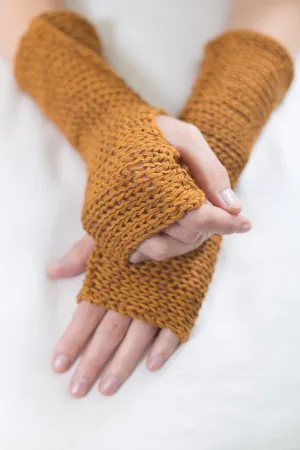 Yellow Mustard Fingerless Soy Mittens