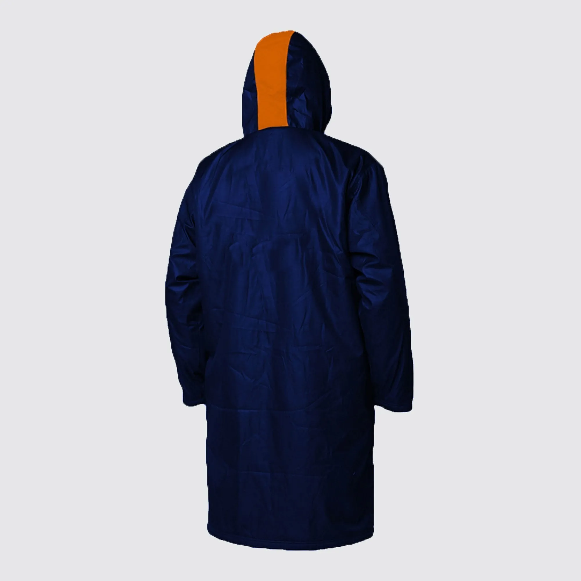 Zone3 Polar Fleece Lined Parka Robe Jacket - Navy/Grey/Orange